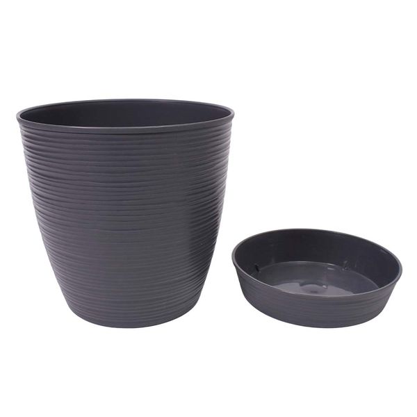 REYPLAST MACETA REDONDA PIEDRA 29X27 CM PLOMO (MCX113000)