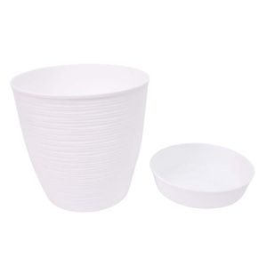 REYPLAST MACETA REDONDA PIEDRA 29X27 CM BLANCO (MCX113000)
