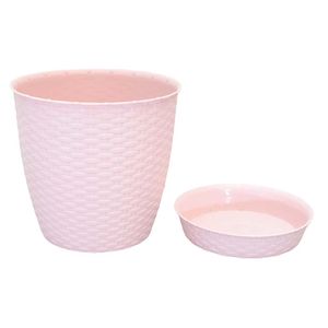REYPLAST MACETA REDONDA RATAN 29X27 CM ROSADO HUMO (MCX141000)