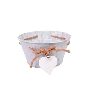 SAID MACETERO METAL CIRCULAR 19.4X10X19CM PLATEADO (REG12-018)