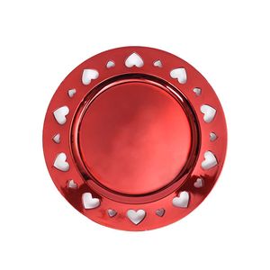 SAID PLATO DE SITIO BORDE CORAZONES 33X33 CM ROJO (PLA3-0029)