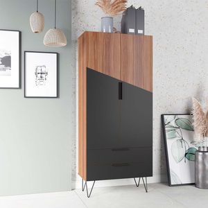 ARMARIO ROSALIE 171 X 75 X 36.5 CM MARRON/NEGRO
