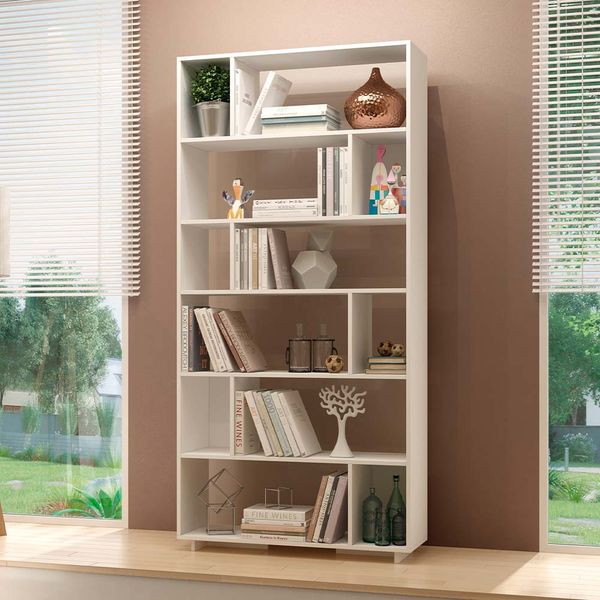 LIBRERO ASHER 187.5 X 90 X 29.4 CM BLANCO