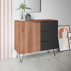COMODA TRISTAN 81 X 90 X 35 CM MARRON/NEGRO