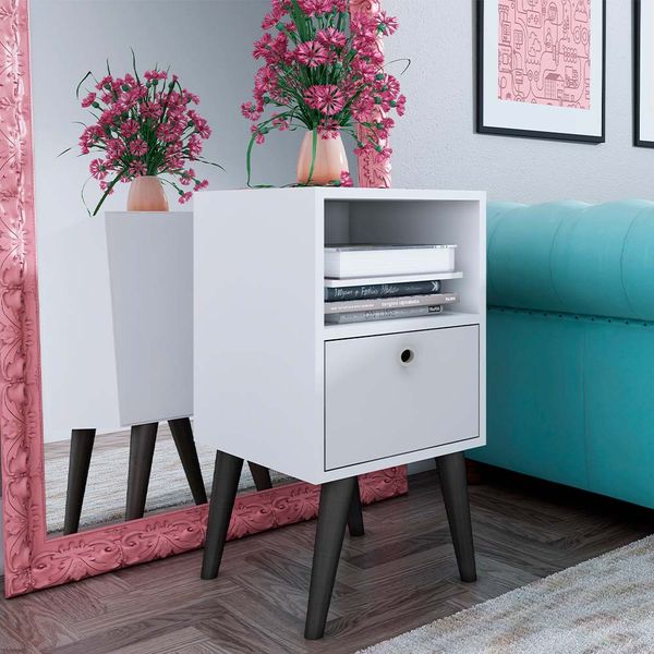 VELADOR DAHLIA 58.5 X 33 X 35 CM BLANCO/NEGRO