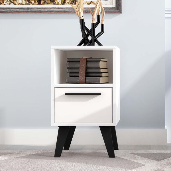 Velador Ivett 58.5 X 33 X 35 Cm Blanco/Negro