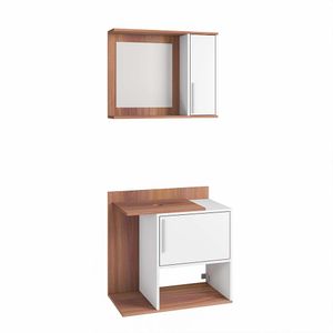 ARMARIO PARA BAÑO AMELIE 125 X 135 X 54.5 CM MARRON/BLANCO