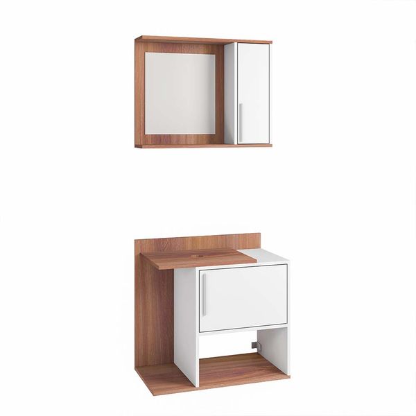 ARMARIO PARA BAÑO AMELIE 125 X 135 X 54.5 CM MARRON/BLANCO