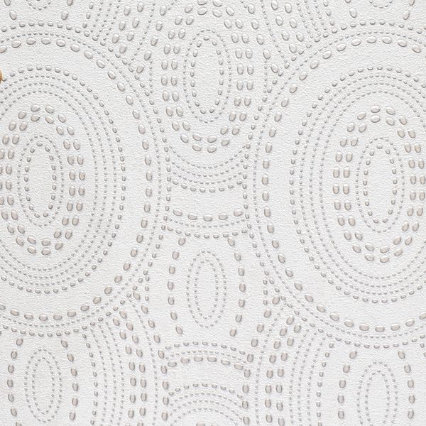 PAPEL TAPIZ DAPHNE 1.06X10 MTS BLANCO/PLATEADO