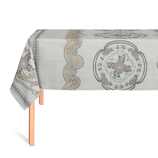 CUBREMESA ENCAJE YW ESTAMPADO THALIA CREMA