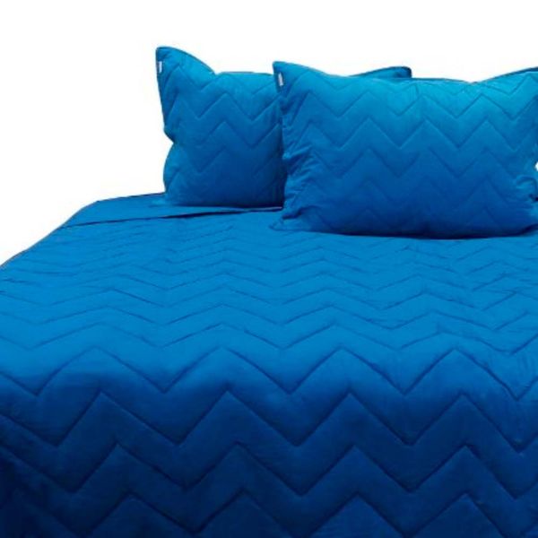 FREE HOME QUILT C/FDA 100%ALG 132H 2 PLZ AZUL (148956)