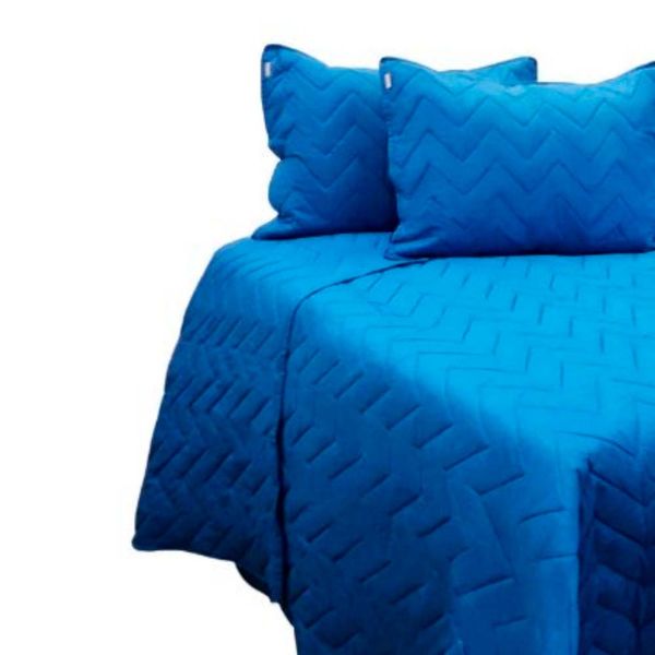 FREE HOME QUILT C/FDA 100%ALG 132H 2 PLZ AZUL (148956)