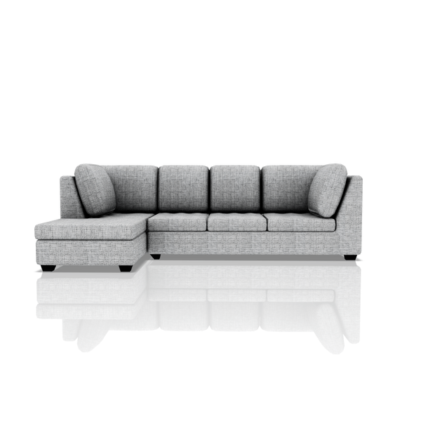 SOFA TADEO TELA ALPHA SECCIONAL GRIS PLATA