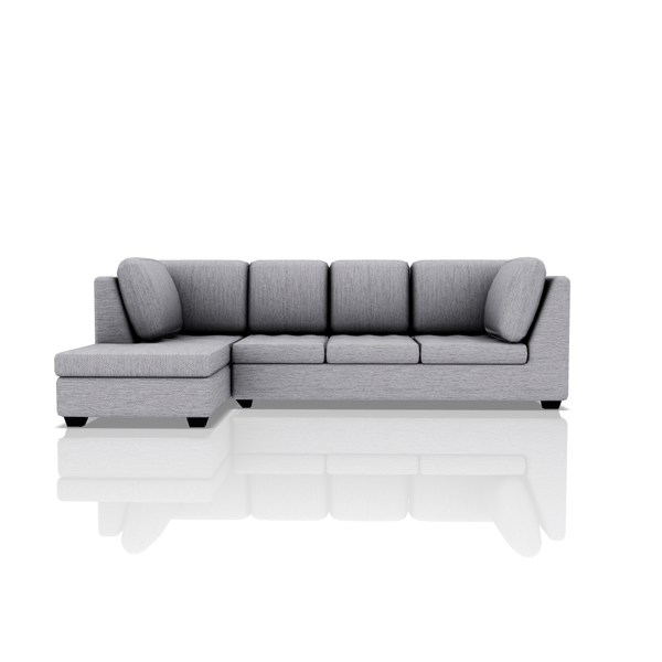 SOFA TADEO TELA COUGAR SECCIONAL GRIS PLATA