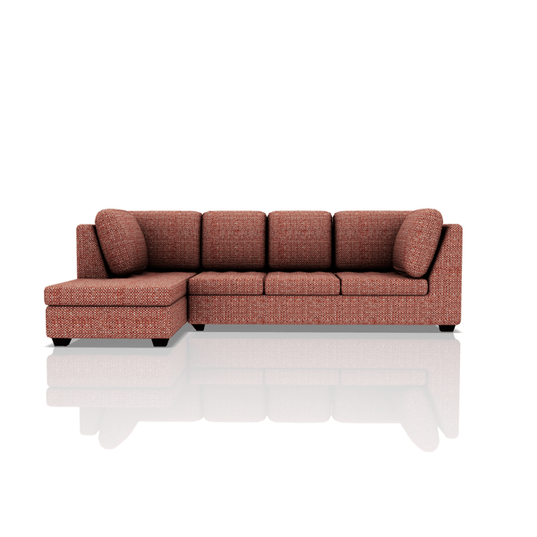 SOFA TADEO TELA LENA SECCIONAL ROJIZO