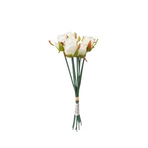 SAID FLOR ARTIFICIAL ROSA MINI X9 PCS 25X10 CM BLANCO (2056-BL)