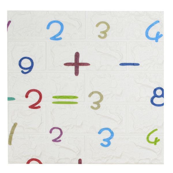 PAPEL TAPIZ 3D NUMEROS 77X70X0.5 CM MULTICOLOR