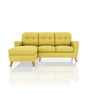 SOFA DONNA TELA VELVET STAR SECCIONAL AMARILLO