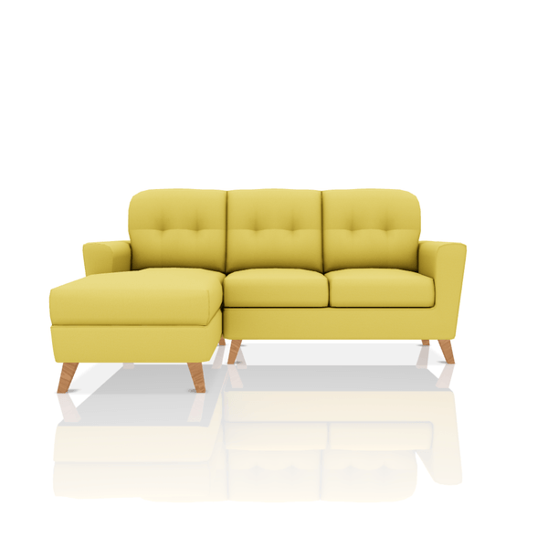 SOFA DONNA TELA VELVET STAR SECCIONAL AMARILLO
