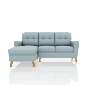 SOFA DONNA TELA VELVET STAR SECCIONAL CELESTE AGUA