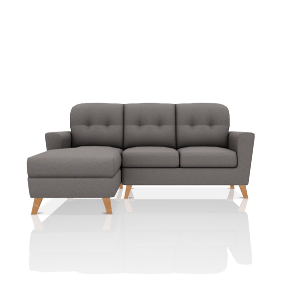 SOFA DONNA TELA VELVET STAR SECCIONAL GRIS RATON