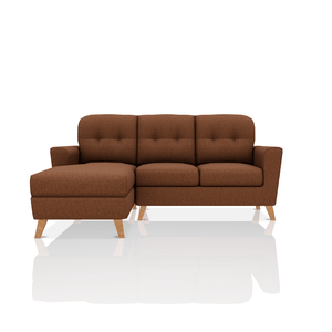 SOFA DONNA TELA VELVET STAR SECCIONAL MARRON CLARO