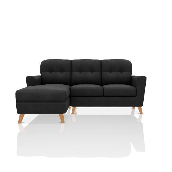 SOFA DONNA TELA VELVET STAR SECCIONAL NEGRO