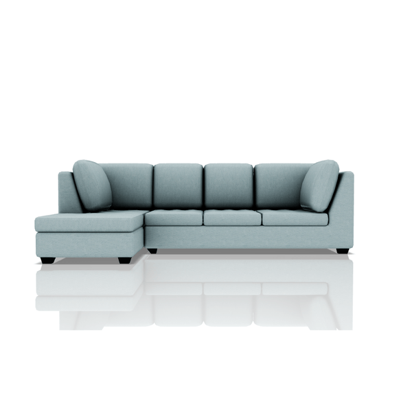 SOFA TADEO TELA VELVET STAR SECCIONAL CELESTE AGUA