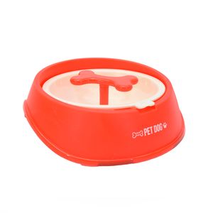 PLATO INTERACTIVO REDONDO C/HUESITO 20X7 CM ROJO (COD: 25/1)
