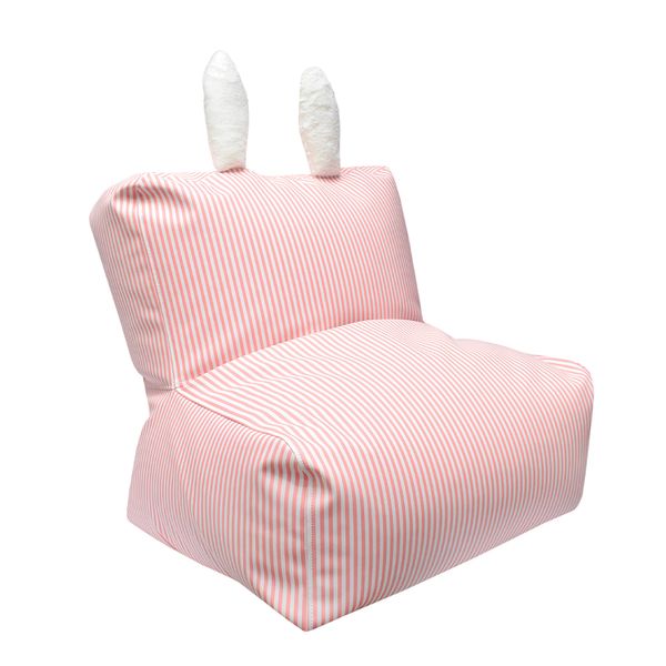 PUFF INFANTIL CONEJITO BLANCO C/ROSADO