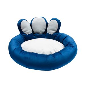 CAMA MASCOTA HUELLITA MEDIANO AZUL C/GRIS CLARO (PT)
