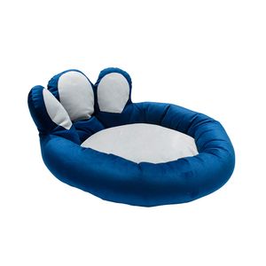 CAMA MASCOTA HUELLITA MEDIANO AZUL C/GRIS CLARO (PT)