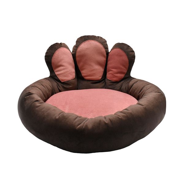 CAMA MASCOTA HUELLITA MEDIANO CHOCOLATE C/PALO ROSA (PT)