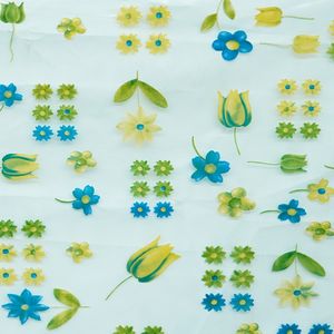 CORTINA PVC FLORES AZUL 73