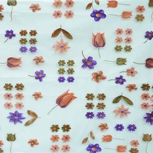 CORTINA PVC FLORES BEIGE 68