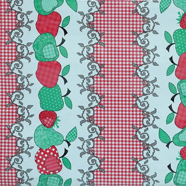 CUBREMESA PLAIN PVC MANZANAS ROJO