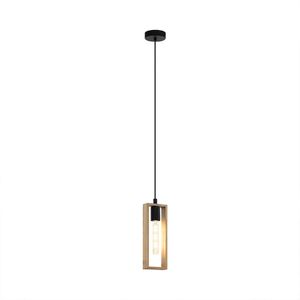 EGLO LAMPARA COLGANTE LITTLETON 1X60W NEGRO/MADERA