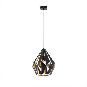 EGLO LAMPARA COLGANTE CARLTON1 1X60W NEGRO/ORO