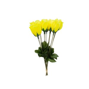 FLOR ARTIFICIAL BOUQUET ROSA 12 PZS 35X15 CM AMARILLO (SY01131YL)