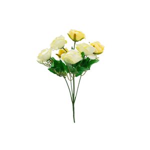 FLOR ARTIFICIAL PICK PEONIA 30X15 CM AMARILLO/BLANCO (ZY249-AM)