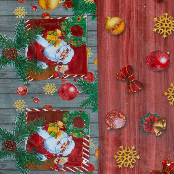 CUBREMESA PLAIN PVC NAVIDAD MADERA ROJO