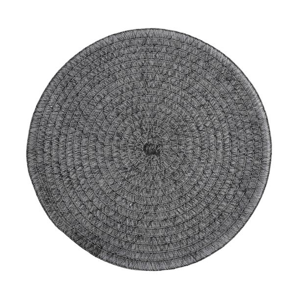 Individual X 6Pzs Redondo Tela 38 Cm Negro (Stp001-Pe)