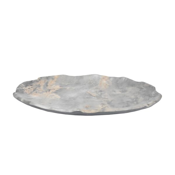 BANDEJA MELAMINA CALIZA CIRCULAR 28X3.50 CM GRIS (HME127-022)