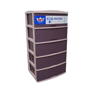 REYPLAST COMODA KUSI RATAN 5 PISOS 55X39.5X104 CM LILA