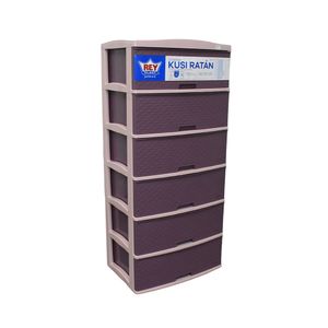 REYPLAST COMODA KUSI RATAN 6 PISOS 55X39.5X124 CM LILA
