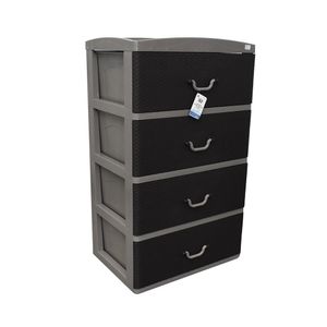 REYPLAST COMODA SUPER GIGANTE RATAN 4PISOS C/TAPA ESP TAUPE
