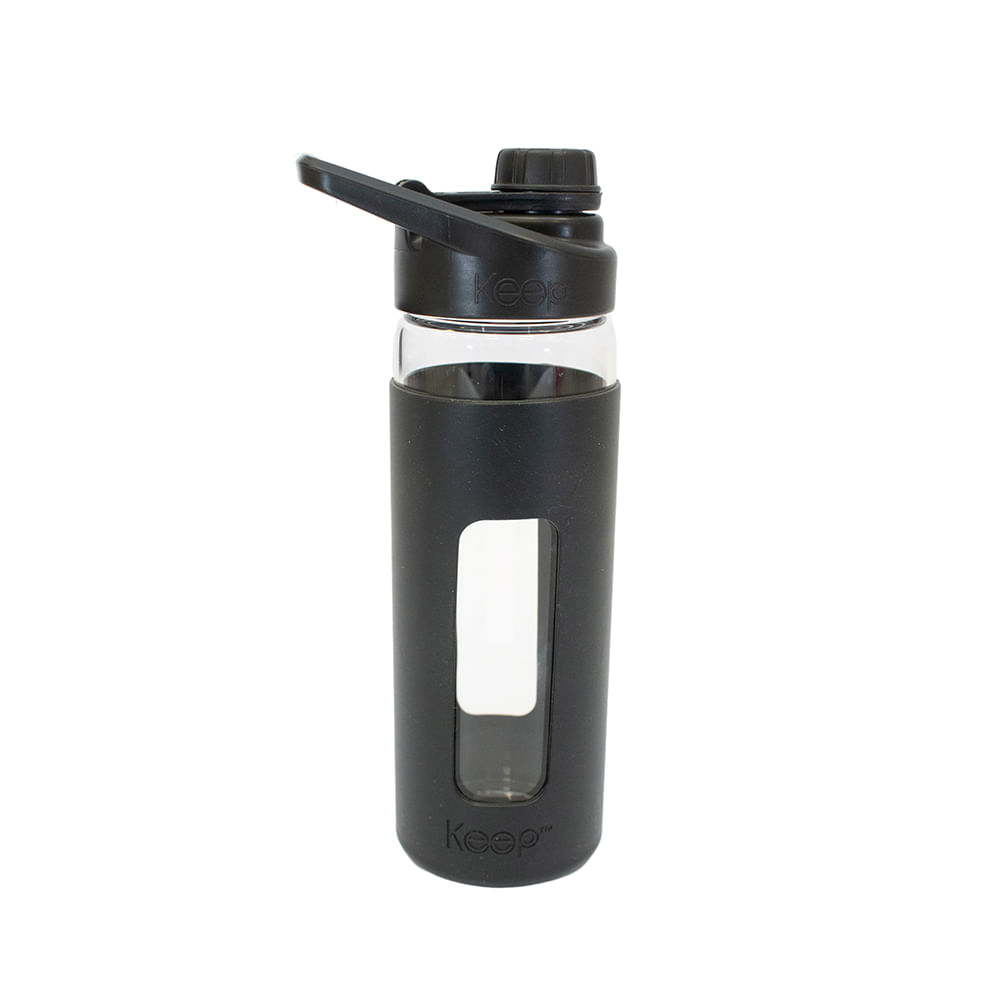 KEEP BOTELLA DE VIDRIO 470 ML NEGRO - Multitop