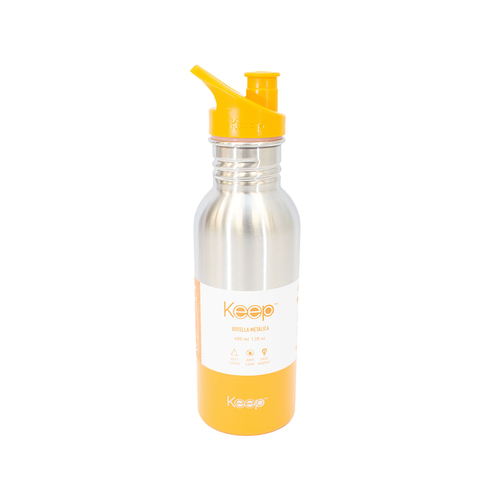 KEEP BOTELLA METALICA 600 ML NARANJA - Multitop