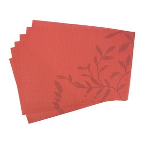 Individual X 6Pzs Ramo Hojas 30X45 Cm Vino (St0322Th-1)