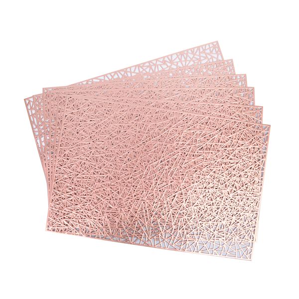 Individual X 6Pzs Lineas 30X45 Cm Rosado Gold (St001Tj-8F)